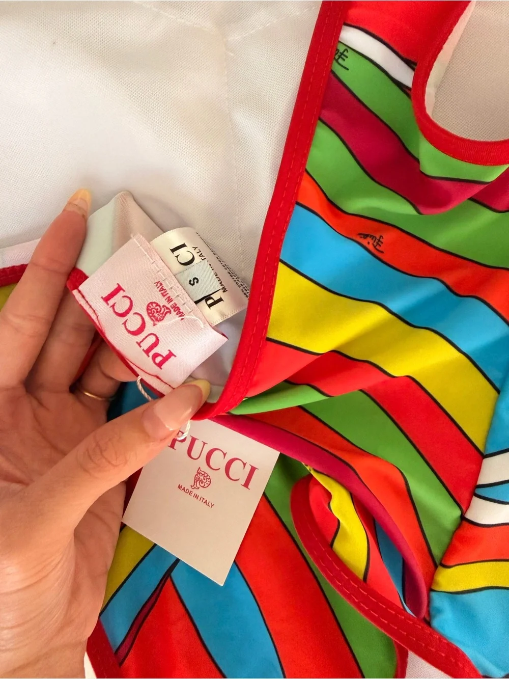 Emilio Pucci Multicolor Wave-Stripe One-Piece Swimsuit